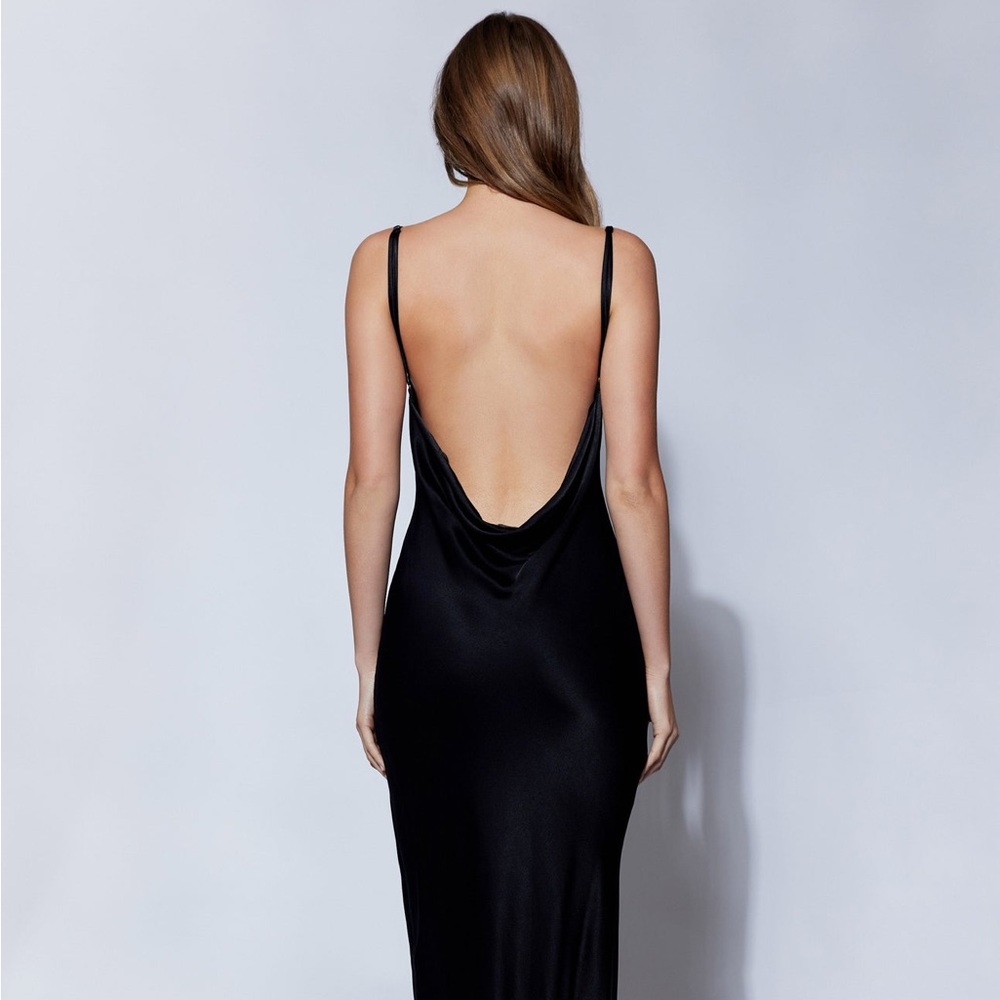 NWT Meshki JADE Cowl Neck Backless Maxi Dress Black
